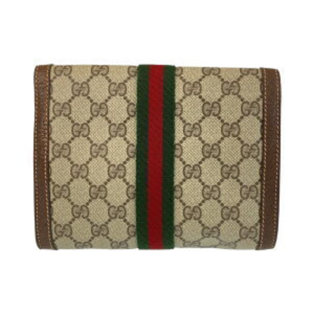 Gucci Sherry Line Interlocking Brown Leather Clut… - image 2